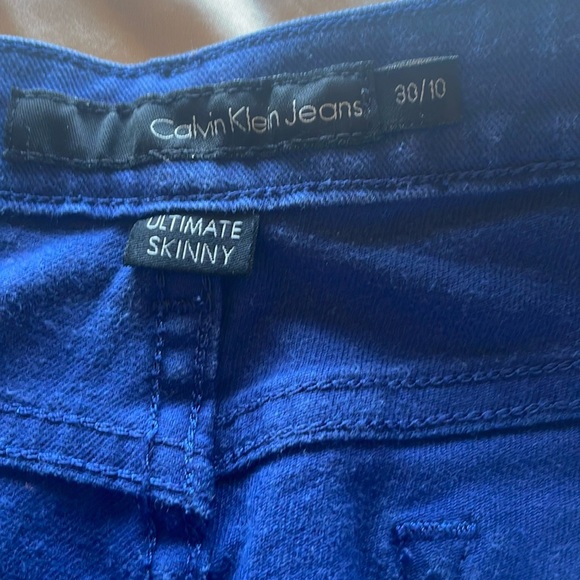 CALVIN KLEIN Slim Fit Skinny Jeans Stretch Splendor Royal Blue Size 10 - Picture 9 of 15